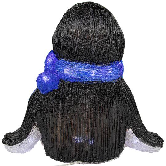 11.5" Lighted Commercial Grade Acrylic Sitting Baby Penguin Christmas Display Decoration